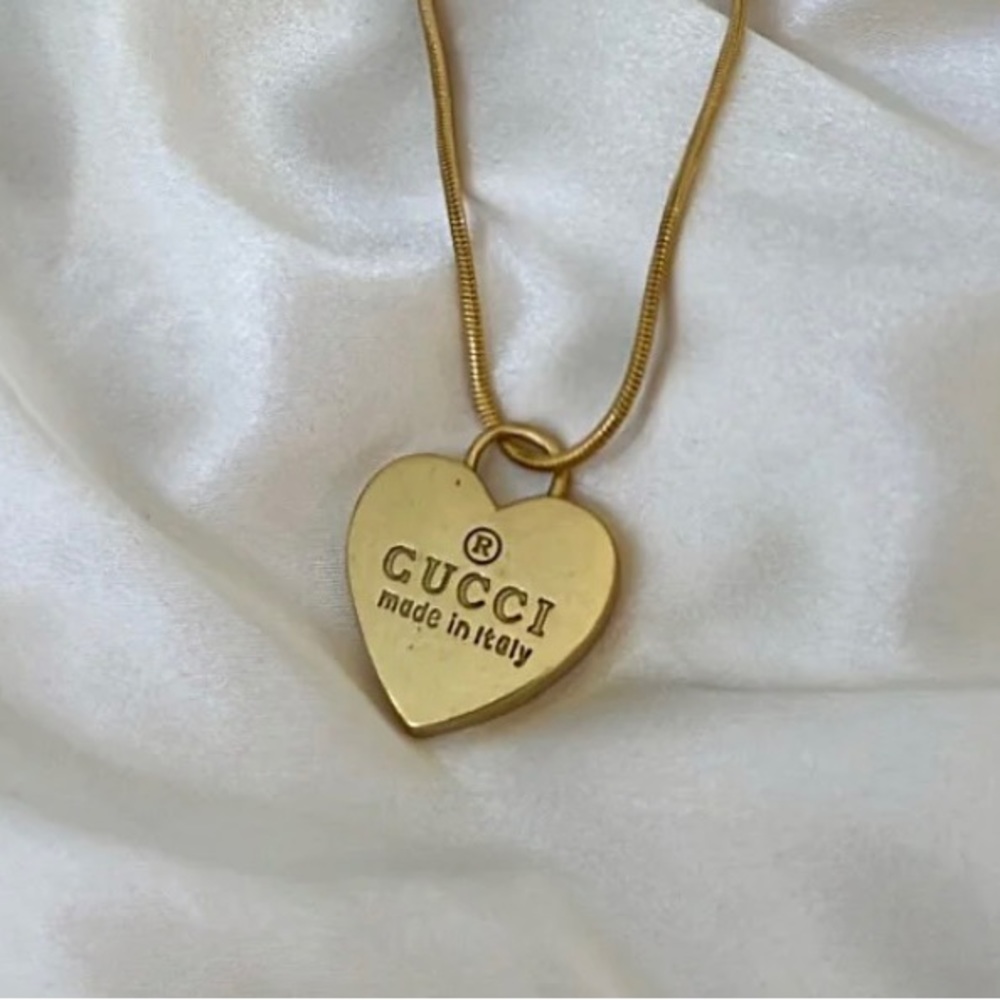 Authentic Vintage Gucci charm on dainty pearl necklace